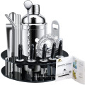 Yuming factory 18 Pcs bar tool set Cocktail Shaker Set with Rotating Display Stand  Stand,Bartending Kit with variious bar tools